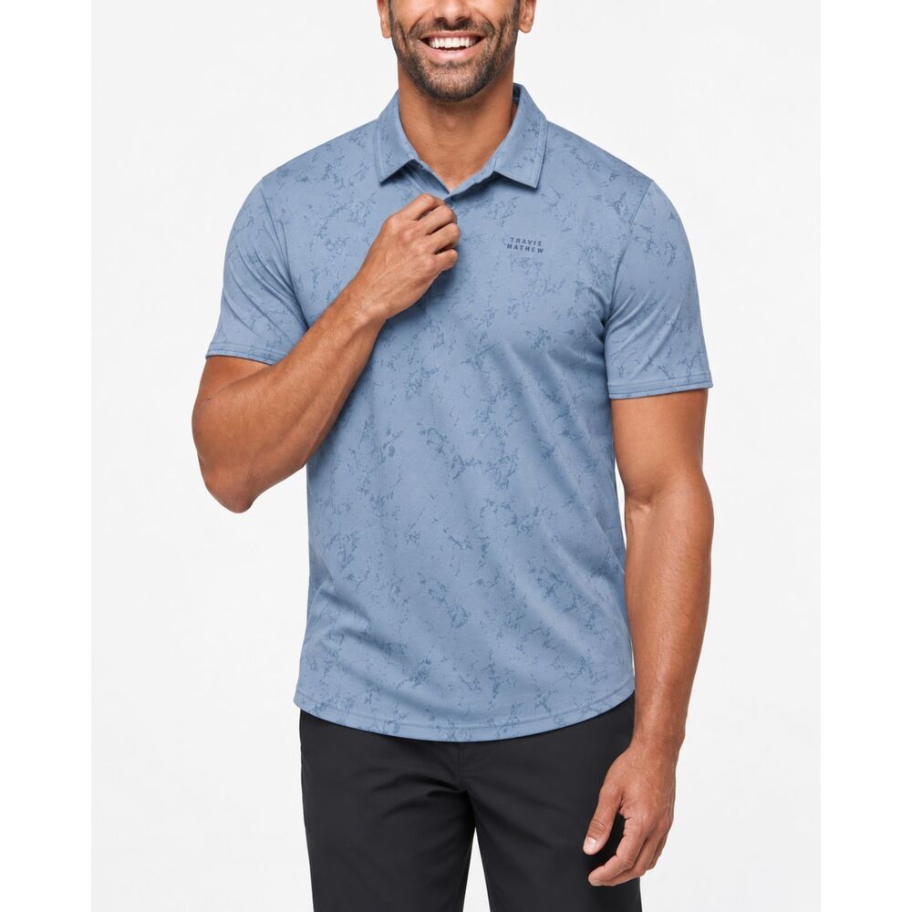 TravisMathew Warmer Tides Scoop Polo Arona blue Golf Performance athleisure